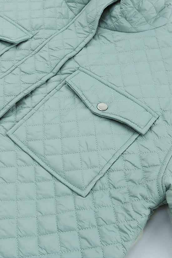 Chaqueta corta Pave verde con bolsillos y cremallera