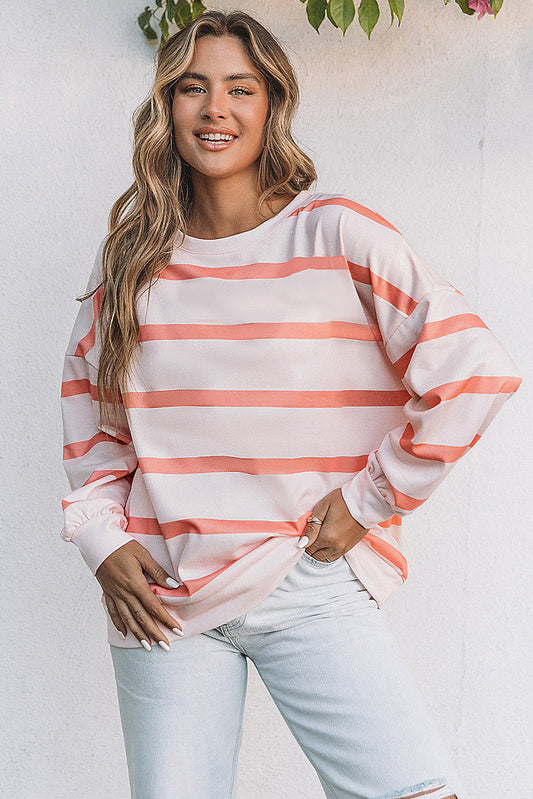 Stripe Stripe Glip Spalla Pullover Felpa