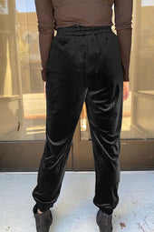 Black velvet jogging pants