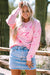 Pink western cowboy boot sweater