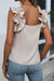 Une -ruffled sleeveless high -sleeved *