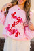 Pink Hugs and Kisses Pop Up Embroidered Raglan Sleeve Sweatshirt