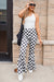 Standed flared pants high black checkerboard *