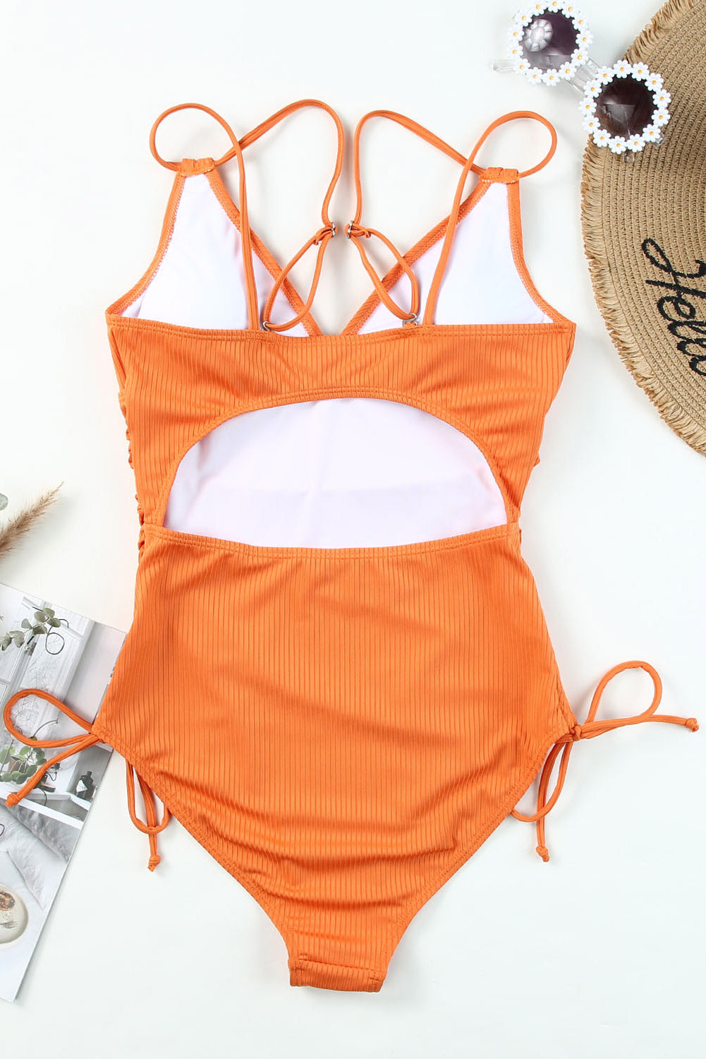 Maillot de bain 1 Pc réglables en orange *