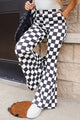 Standed flared pants high black checkerboard *