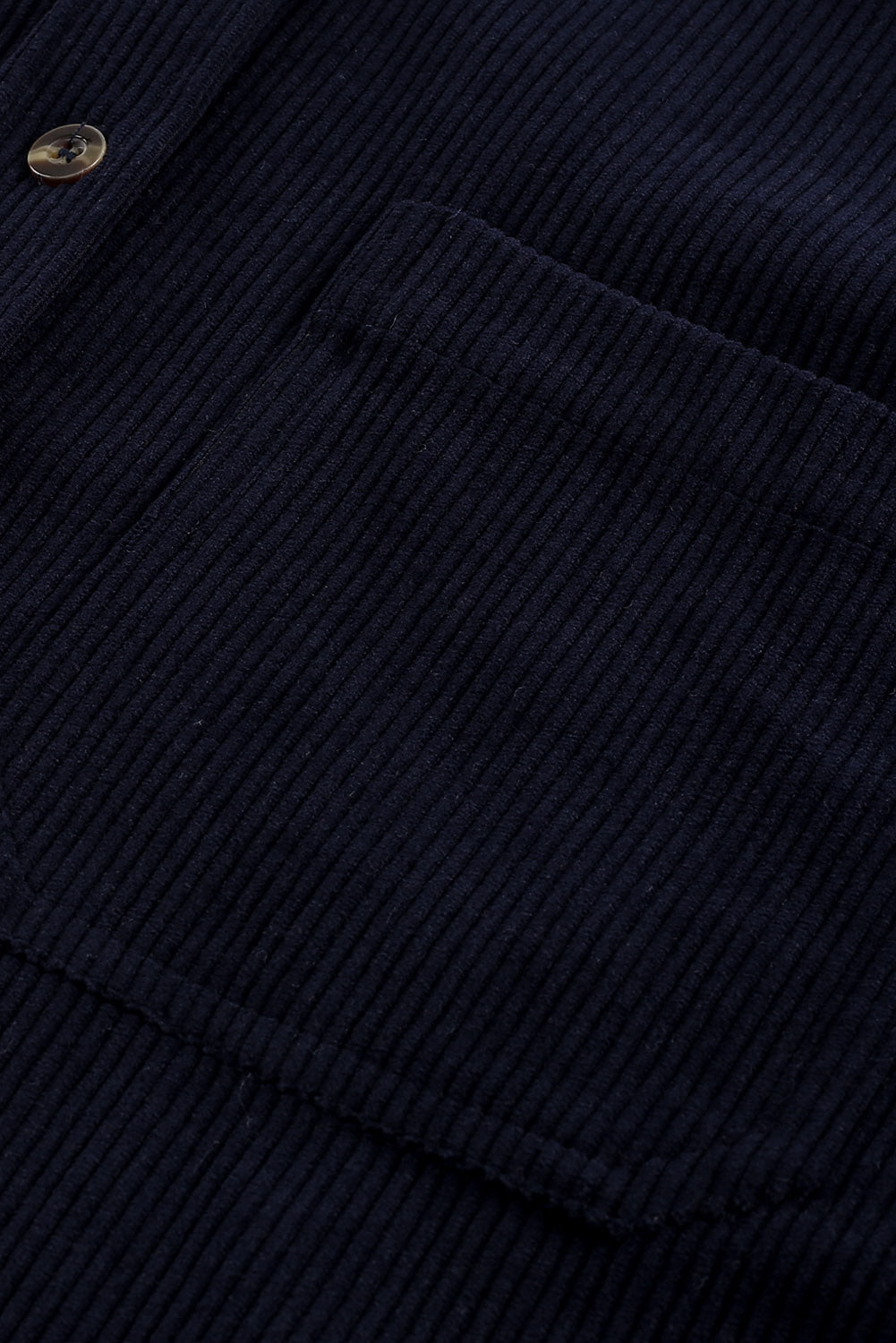 Dark Blue Corduroy Button Pocket Shirt