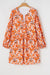 Robe mi-longue orange à imprimé floral, grande taille *