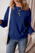 Navy blue sponge fabric sweatshirt with drooping shoulder and united fleece lining