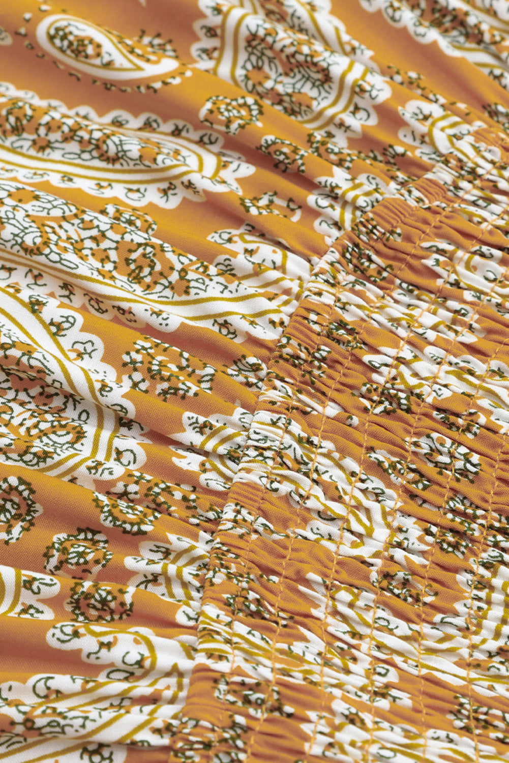 Abito floreale floreale di Boho Paisley Giallo Paisley