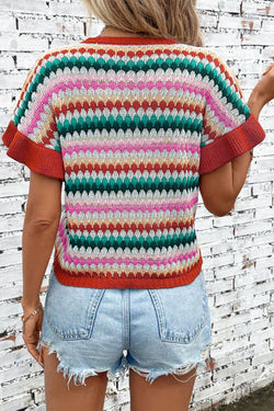 Colored textured sweater with crazy sleeves *