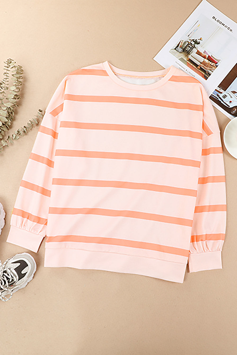 Stripe Stripe Glip Spalla Pullover Felpa