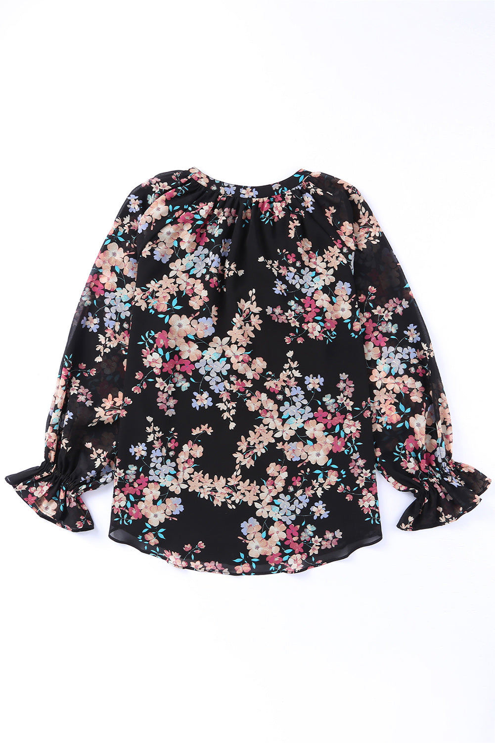 Blouse de mousseline imprimé Black Wildflower