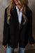 Black buttoned blazer with flap pocket and lapels