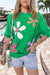 Short sleeve sweater with bright green floral bubbles