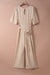 Apricot wide leg jumpsuit with bracelet sleeves