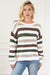 Striped crochet openwork knit sweater