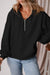 Black loose hoodie with kangaroo pockets and semi-ferms flash lined with fleece