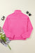 Vintage Hot Pink Mineral Wash Half Button Collar Sweatshirt