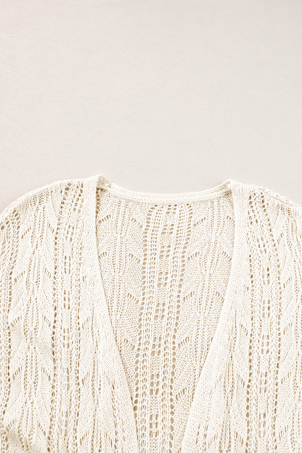 Apricot Openwork Cardigan abierta de manga corta