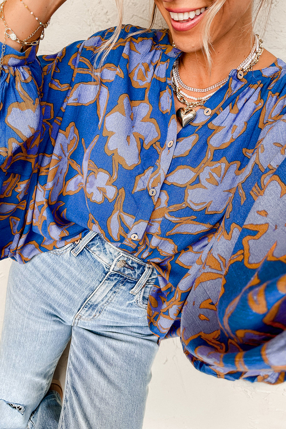 Chemise ample boutonnée à manches chauve-souris *-A WOMAN WE LOVE