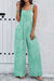 Moonlight Jade Printed Wide Strap Overalls