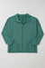 Evergreen Loose Sweatshirt with Pockets and Seamed Collar