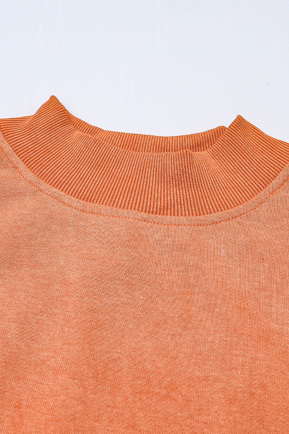 Orange Drop Schulter -Crew -Nackenpullover Sweatshirt