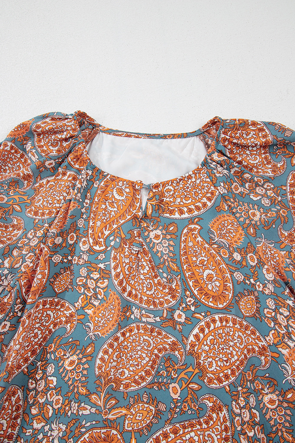 Orange Paisley Print Lose Fit Kordelstring High Taille Mini Kleid