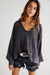 Grey Oversized Drop Shoulder Thermal Knit Top