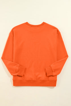 Classic plain orange crew neck sweatshirt