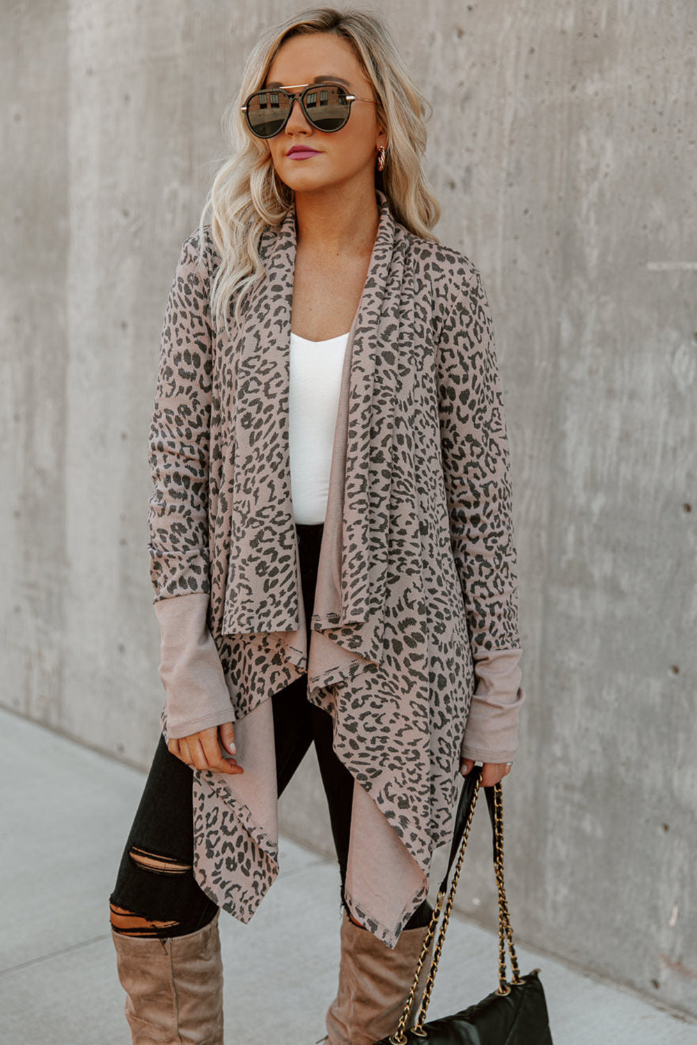 Cardigan léopard ouvert sur le devant-A WOMAN WE LOVE