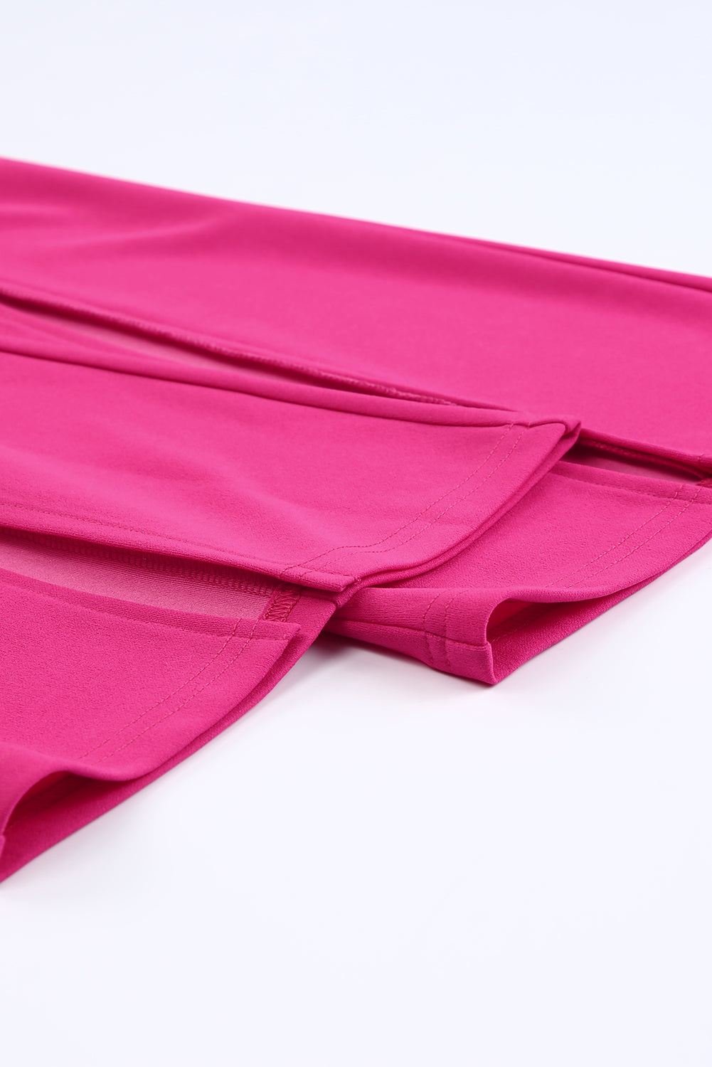 Pantalones de cintura alta con dobladillo dividido rosa