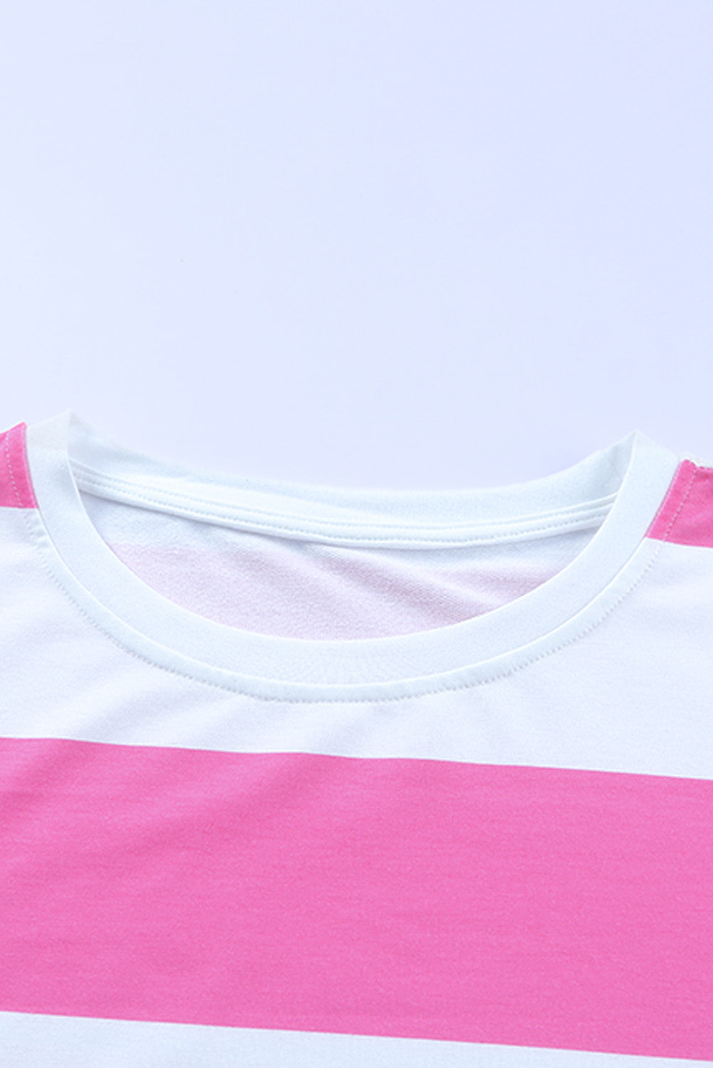 Pink Striped Side Slit Plus Size Sweatshirt