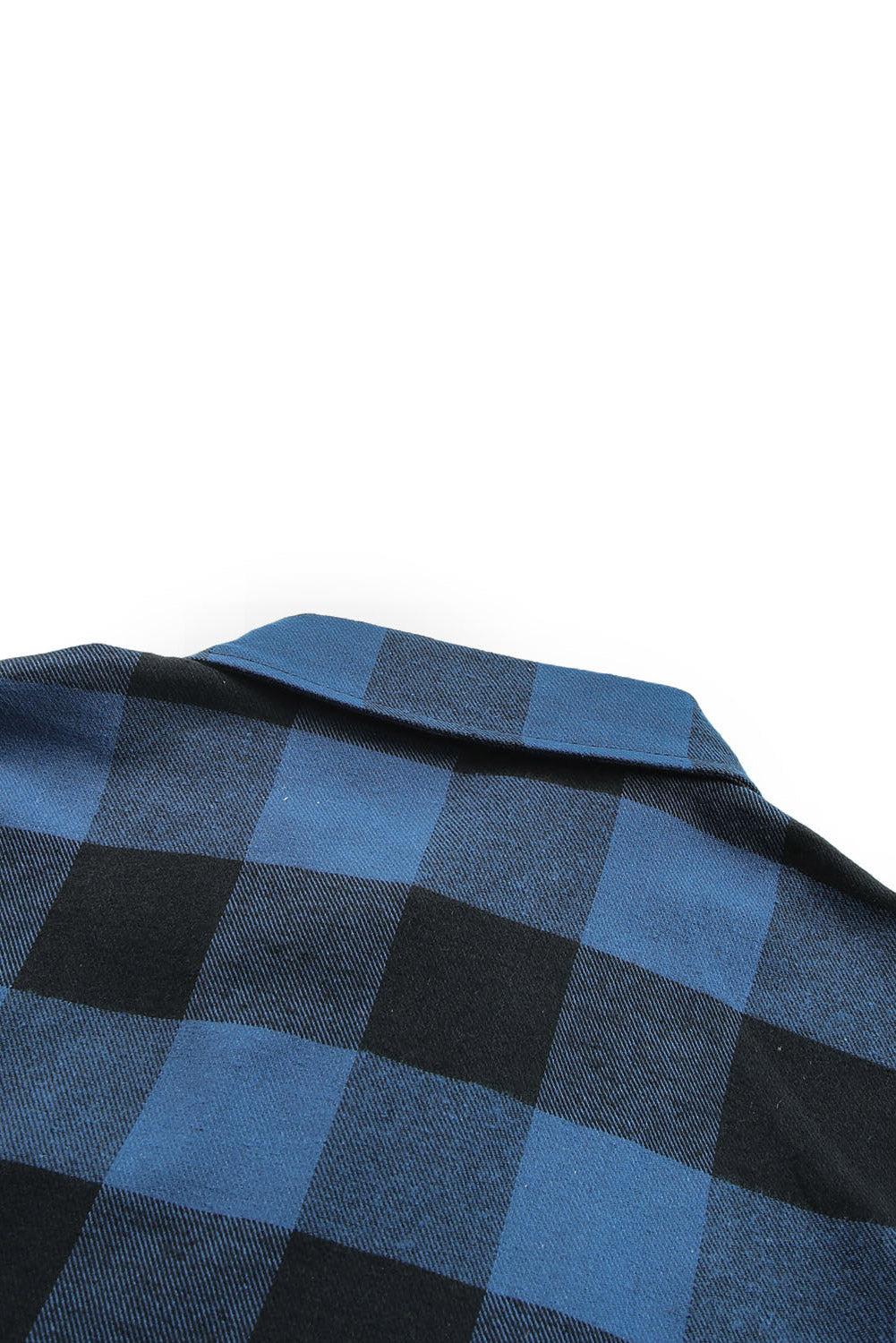 Blue tile shirt jacket with folded collar