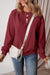 Burgundy Terry Drop Shoulder Sweatshirt with Solid Fleece Lining