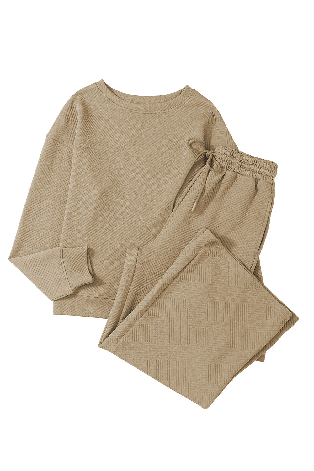 Khaki Ultra lose strukturierte 2pcs Slouchy Outfit