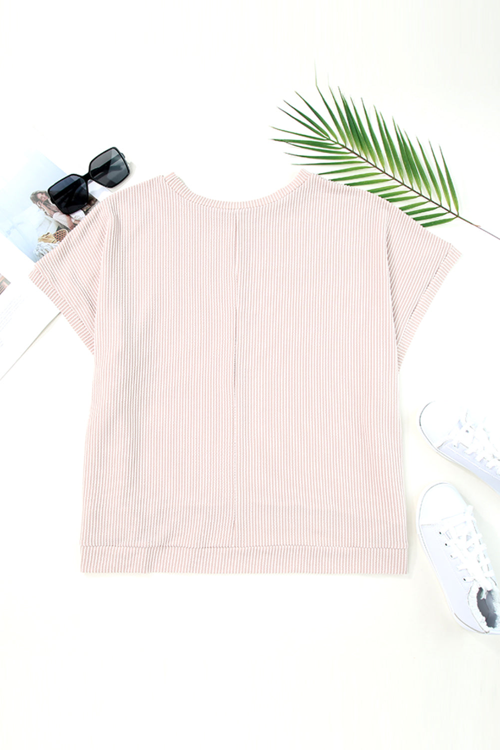 Surprised t-shirt with bat-sigry-knit-sided swaying tunic