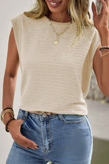 Beige t-shirt with bat handle and united textured neck