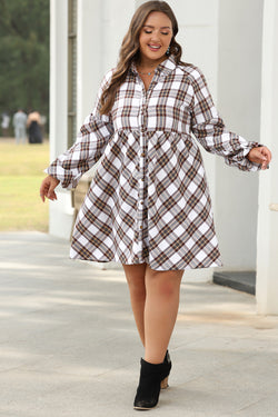 White fluid shirt with puffy tiles and sleeves