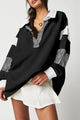 Color block striped black sweatshirt *