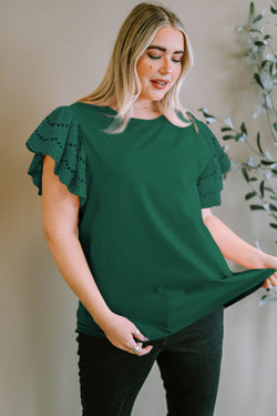 High green with large floating sleeves