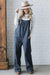 Ample velvet overalls with a real sarcelle blue pockets