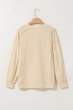 Beige and splicing beige sweatshirt