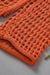 Pull tunique orange à manches cloche en tricot ouvert au crochet