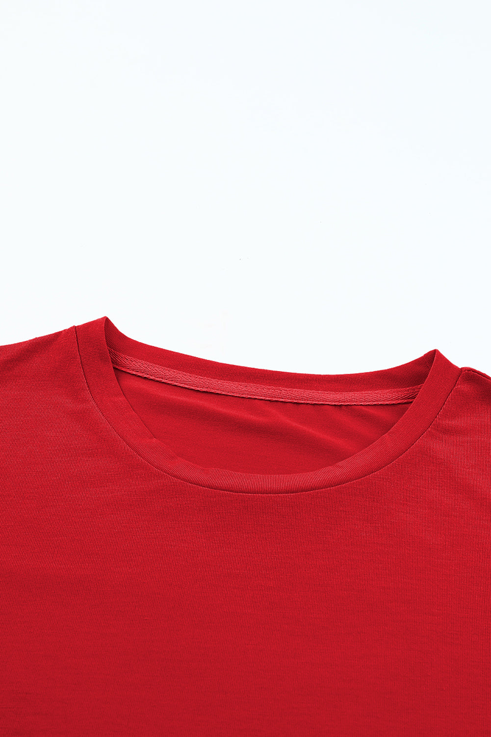 Camiseta roja de color rojo sin redondo