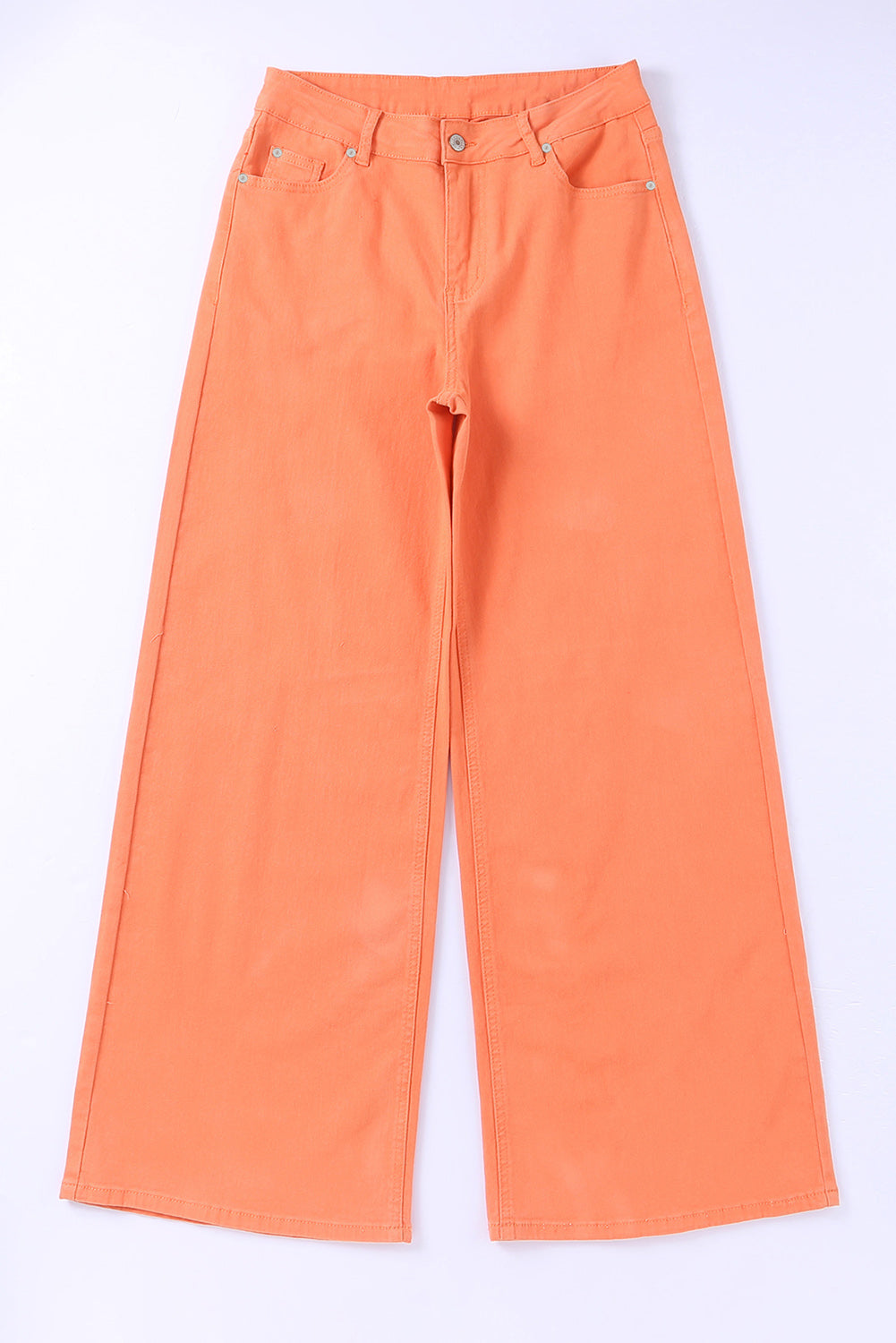 Jean large taille haute orange délavé à l'acide