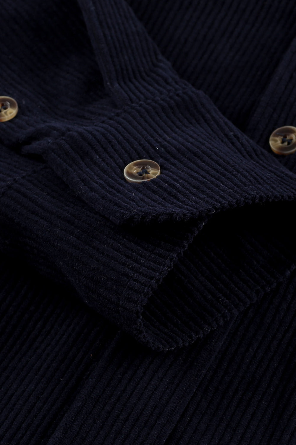 Dark Blue Corduroy Button Pocket Shirt