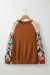 Long sleeve ribbed blouse and Cinnamon floral patchwork