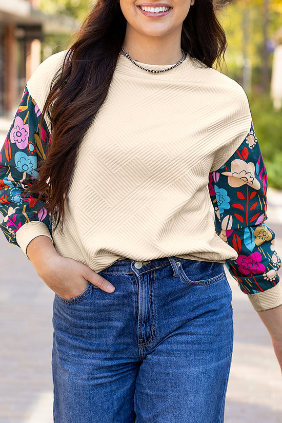 Sweat-shirt  en tricot texturé blanc  *