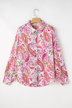 Related shirt with pink floral cashmere print